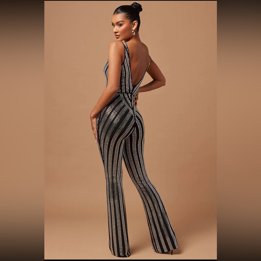 Hollie Embellished Jumpsuit - Black